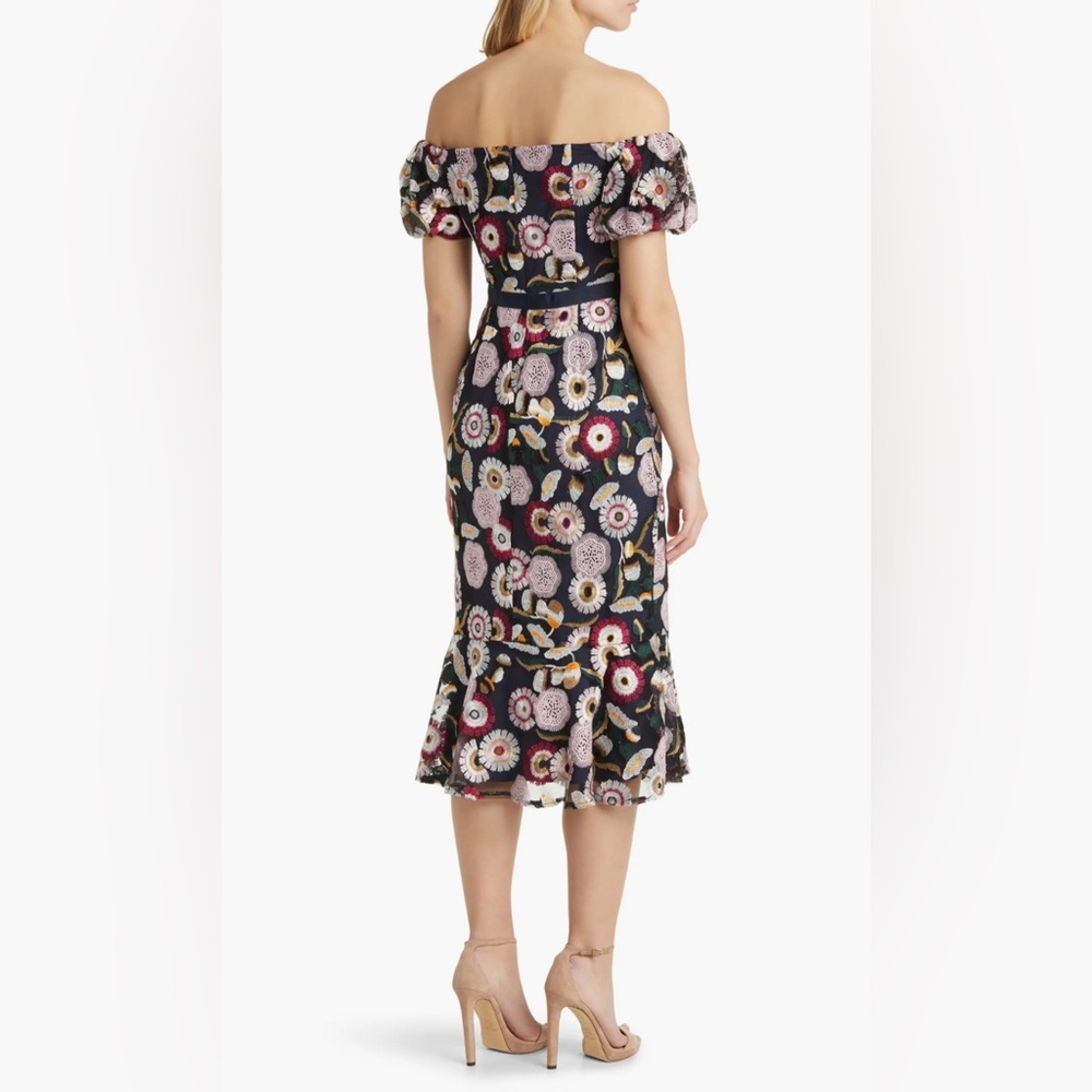 Sam Edelman Helium Floral Embroidered Off the Shoulder Dress (Size 10) - Picture 2 of 16